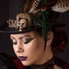 Steampunk girl fashion with a monster hat